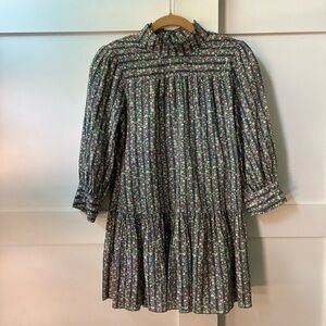 Vintage Free People Blue Floral Dress, 6